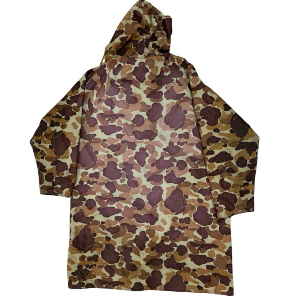 Vintage Hodgman Camo Long Hunting Jacket Coat Waterproof Hooded Raincoat Medium - Picture 2 of 6